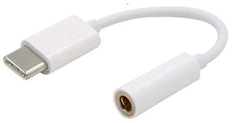 USB Type-C Male To 3.5mm Jack Female USBC Type C To 3.5 Headphone Audio Aux Cable Adapter Converter for Letv - White