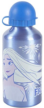 Disney Frozen Botella Reutilizable, Diseño Aluminio Resistente, Botella de Agua para Niñas, Cantimplora Elsa, Botella de Viaje, Capacidad 500 ml