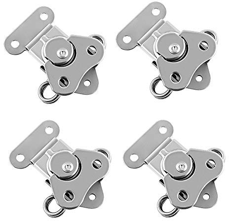 QWORK® 4 Pcs Butterfly Twist Latch, Spring Loaded Toggle Latch Catch Hasp Clasp Clamp 304 Stainless Steel for Toolbox Case Chest