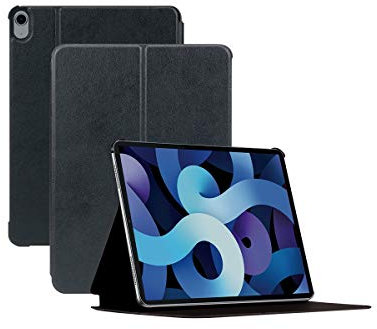 MOBILIS Coque de Protection Folio iPad Air 5 10.9 2022/iPad Air 4 10.9 2020, Smart Cover Étui Antichoc, Fonction Support, Veille/Réveil Automatique, Aspect Cuir, Noir