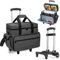 Teamoy Nähmaschinentasche Trolley, Nähmaschinentasche mit Rollen, Nähmaschinen Trolley für Nähmaschine Zubehör, Schwarz
