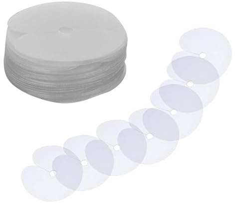Agatige 50Pcs Heat Shield Guards for Hair Extension, Single Hole Round Spacer Template Clips Clear Fusion Keratin Glue Protector Templates Thermal Discs Guards Tool for Hair Extensions