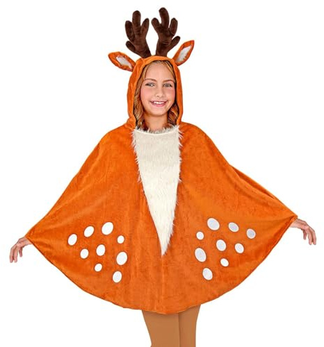 W WIDMANN MILANO Party Fashion - Kinderkostüm Reh, Poncho, Überwurf, Tierkostüm, Faschingskostüme, Karneval