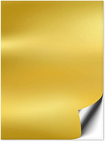 20 Stück Fliesenaufkleber gold 15x20 cm glänzend | Fliesenfolie in 15x20cm für Küche & Bad, mit Aufkleber Fliesen einfach überkleben, selbstklebende Folie