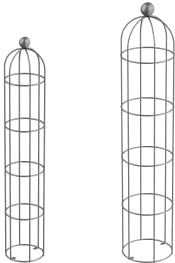 ELEO Rankobelisk Messina Set verzinkt - 140x29 und 160x34 cm Rankhilfe rund aus Metall für den Garten Schmiedeeisen wetterfest feuerverzinkt - Pflanzenstütze dekorativ und praktisch für draußen