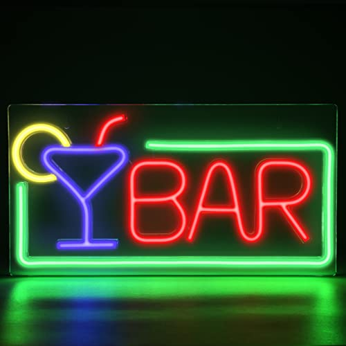 FITNATE Neon Sign, Acryl Barschild, USB Powered Bar Neon Schild, Neon Light , Party, Leuchtreklame, Leuchtschild, Lampe, Wanddekoration, 5V