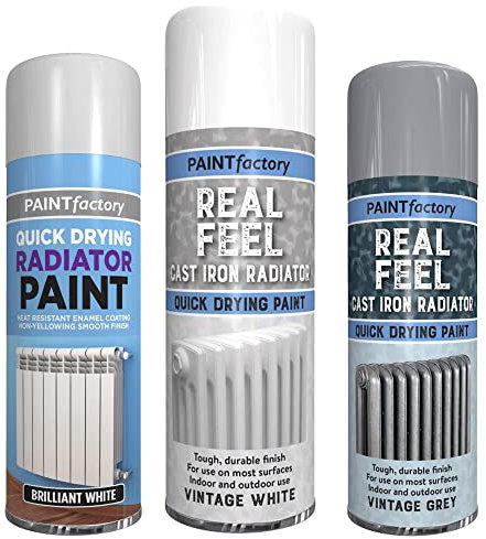 Classic Signature - 1x Real Feel Vintage White Radiator Spray 400ML Spray for Interior & Exterior Tough, Protect Against Rust Durable Finish