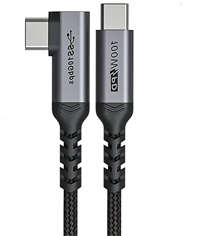 Bjids USB-C 3.1 Videokabel 1M 90Grad Geflechtkabel USB C Kabel mit 4K-UHD-Audio,100W PD schnelles Laden10Gbit/s für USB C,iPad Pro,MacBook Pro,iMac, Surface Pro und mehr