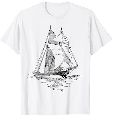 Zweimaster Segelboot unter Segeln, Kapitän Skipper Segel T-Shirt