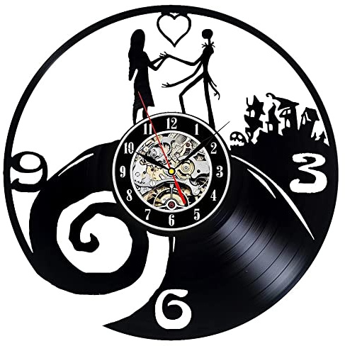 Smotly Vinyl Wanduhr, Christmas Nightmare Love Record Wanduhr, Schöne Home Wall Decor Wanduhr Geschenk