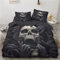 Luowei Totenkopf Bettwäsche 135x200cm 4 Teilig Schädel Muster Bettbezug Set Weiche Microfaser Bettbezug und 2 Kissenbezüge 80 x 80cm mit Reißverschluss