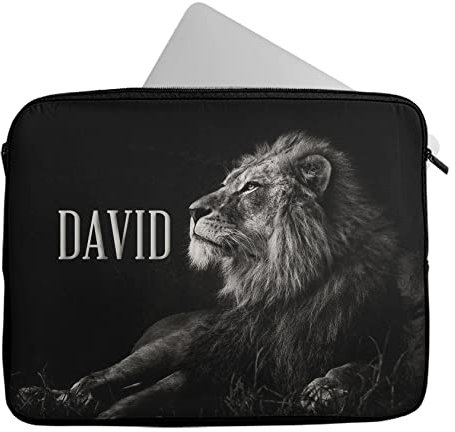 Personalised Any Name Lion Design Laptop Case Sleeve Tablet Bag Chromebook Gift 1832 (16-17 inch)