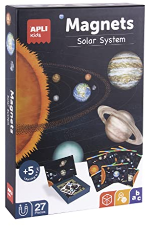 Apli Europe 19272 APLI Kids 19272-Magnetspiel Solar System-Board mit 27 magnetischen Teilen-10 Sprachen-Empfohlen für Kinder ab 5 Jahren