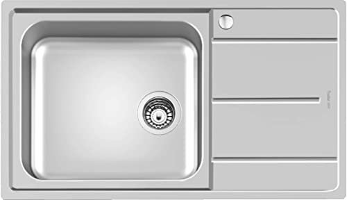 Lavello da cucina 1 vasca con gocciolatoio 86 cm Inox - Evo