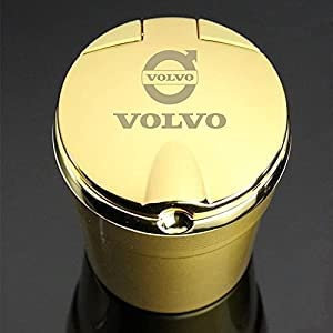 buhb Auto Aschenbecher für Volvo V40 S60L S90 XC60 90, Tragbarer Fahrzeug Rauchfreien Aschenbecher Zigarette mit LED Beleuchtet, Easy Clean Up Abnehmbarer Autoaschenbecher