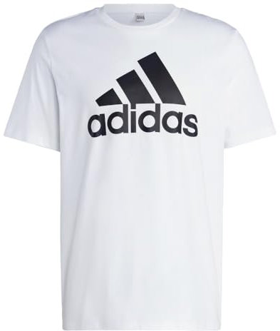 Adidas Men's Essentials Single Jersey 3-Stripes T-Shirt, White, S