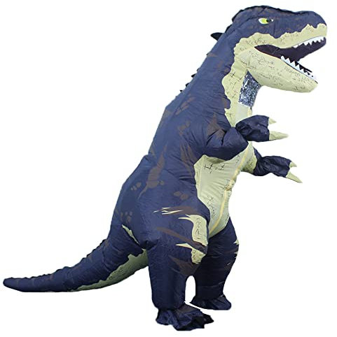 Rafalacy Aufblasbares Dinosaurier-Kostüm für Erwachsene, T-Rex- und Jurassic-Kostüm, lustiges Halloween-Party-Kostüm, Kostümanzug Karneval Party Dino Kostüm