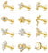 Finrezio 12Pcs 16G Helix, Tragus & Earrings Set: Evil Eye, Butterfly, Moon Piercings
