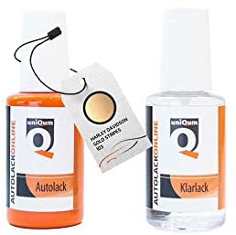 uniQum Autolack Stift + Klarlack im Vorteilsset für Harley DAVIDSON GOLD STRIPES 103 Autolack Reparatur 2 x 30 ml
