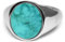 Sprezzi Fashion Herren Ring mit Stein Türkis Siegelring 925 Silber massiv rund oval glänzend poliert | Männerschmuck aus Deutschland mit Geschenkbox (70 (20.3))