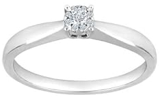 JC Trauringe Damenring Solitär-Ring 585 Weißgold Verlobungsring mit Diamanten Vorsteckring 110 025BR6 (56 (Ø 17,8 mm), 0.07)