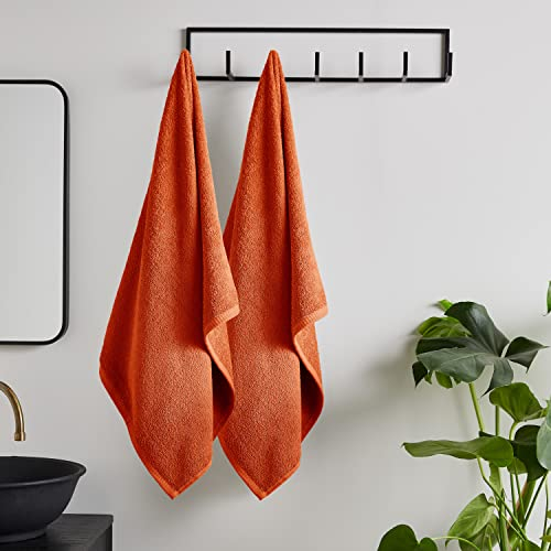 Catherine Lansfield Badetuch, schnell trocknend, Baumwolle, Orange, 1 Paar