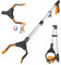 YAUNGEL 81cm Pinza Raccogli Oggetti, Pinza telescopica Pieghevole, Bastone a Braccio con Punta Magnetica a Forte Presa, Portatile Pinza raccogli rifiuti Pinza Morsetto in Gomma (Arancio Argento)