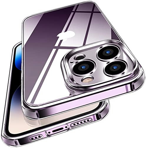 iVoler Anti Ingiallimento Chiaro Cover per iPhone 14 Pro 6.1 Pollici, [Protezione Fotocamera] Trasparente Sottile Antiurto Custodia Case con Paraurti Assorbimento degli urti