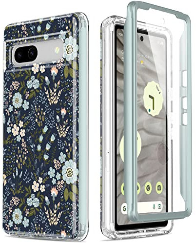 Esdot for Google Pixel 7A Case with Built-in Screen Protector,Military Grade Rugged Cover with Fashion Cute Designs for Women Girls,Protective Phone Case for New Pixel 7A Littler Flowers
