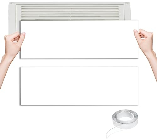 4 piezas Cubierta de ventilación magnética Cubiertas de ventilación con nanoadhesivo Air Vent Covers Registro de Aire para Casa PVC Blanco 14 x 30,5 cm