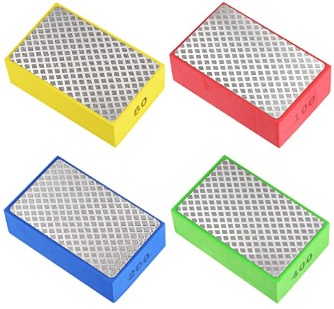 sourcing map 4Stk Polierscheibe Set 60# 100# 200# 400# Korn Masche Oberfläche Schleifsteine für Schleifen Keramik Glas Fliese Beton Steine Marmor Holz