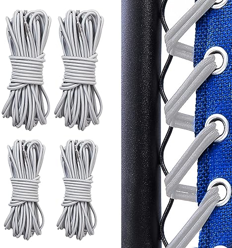 SKHAOVS 4 Pieces Universal Zero Gravity Chair Repair Cord Kit 1.3m/2m Replacement Elastic Cords Repair Tool Kit for Garden Chairs Repairing Zero Gravity Chair Heavy Duty Recliners (Silver)