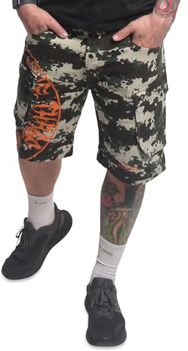 Yakuza Herren Tweak Cargo Shorts, Camouflage, 34W