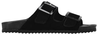 Colors of California Kuhwildleder Bio mit zwei Schnallen, Bla, 39 EU