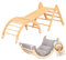 WoodsCraft 3in1 Set: Kletterdreieck mit Rutsche Indoor/Klettern Rampe & Kletterbogen mit Kissen | Holz Montessori Klettergerüst Indoor Spielgeräte & Spielplatz | Klettern Kinder Indoor & Klettern Baby