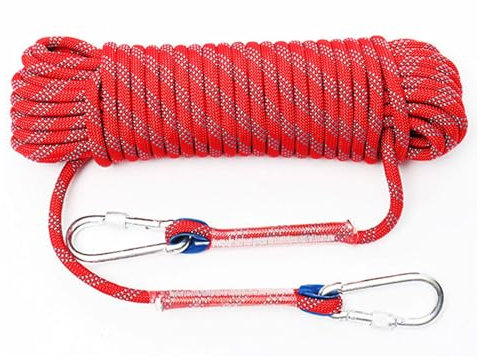 Outdoor-Kletterseil, 8 mm, Outdoor-Kletterseil, 10 m, 25 m, 50 m, 100 m, 150 m, 200 m, statisches Kletterseil, Fluchtseil für Eiskletterausrüstung, Feuerrettung, Fallschirm (Farbe: