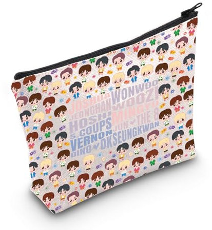 WZMPA Make-up-Tasche mit koreanischem Band, K-Pop, Cartoon-Liebhaber, Geschenk, Korea-Album, Reißverschluss, Reisetasche, Kpop Band Merchandise, Joshua, Passform: