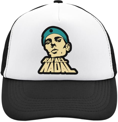 Functon+ Trucker-Kappe für Tennisspieler, Netzrücken, verstellbar, Snapback-Hut, Casu, Weiß, Schwarz , Einheitsgröße