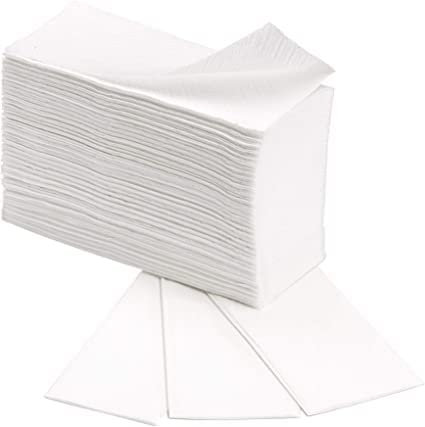 DSTOCK60 - Essuie-mains pliés en W blanc - lisse - pure ouate de cellulose - 2 plis - 22 x 34 cm - 32 paquets de 100 feuilles - 3200 formats