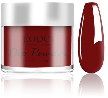 EODCI Dipping Powder, Wine Red Nagel Tauchpulver French Dipping Powder Kollektionssystem Nailart Starter Maniküre für Salon DIY & Hause Nagelpuder Spiegelpulver, 1 Oz / 28g