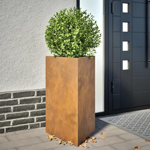 Kangmusi kangmusi851183 Pot de fleurs triangulaire en acier Corten 50 x 43 x 75 cm