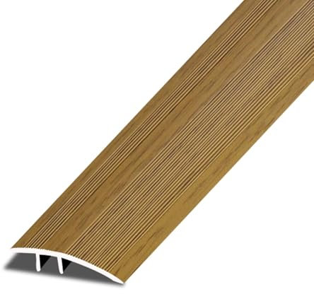 Moulures de Sol, moulures, Bandes en Alliage Grain de Bois, Garniture pour Rampe, Plancher pour Porte d'entrée/Cuisine/Couloir (Laiton)