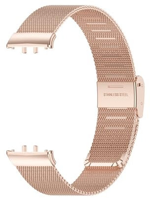 WUURAA Bracelet en acier inoxydable Pour Samsung Galaxy fit 3, bracelet en métal(Rose gold)
