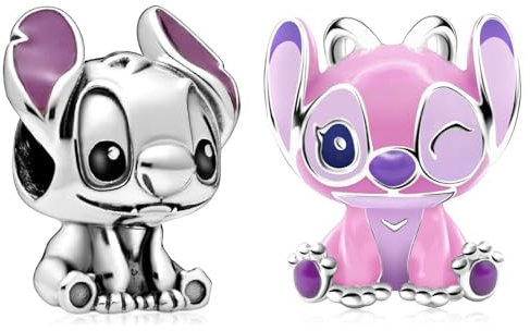 MSPOVOF Außerirdischer Dog Charm Set2-Stück/set S925 Sterling Silber Bead für Armbänder und Halsketten für Frauen Schmuck Geschenk