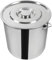 Cubo con tapa, recipiente de acero inoxidable con tapa, cubo de cocina redondo con asa para alimentos, productos químicos y detergentes, adhesivos adecuados (20 litros)