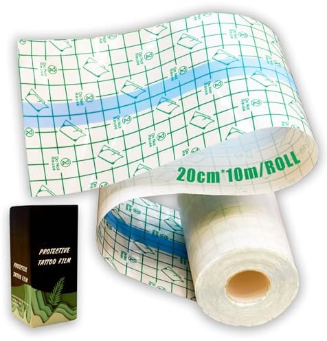 PEPAX Pansement Tatouage Waterproof - 20 cm x 10 m Film PU Pansement Adhésif Bandage Transparent Pour La Protection Des Plaies Après Le Tatouage