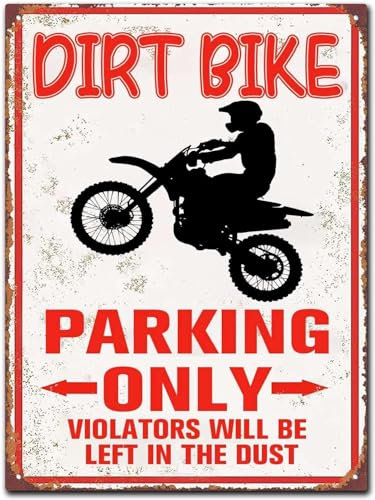 Dirt-Bike-Zubehör für Jungenzimmer, Motocross-Geschenke für Jungen, Dirt-Bike-Parkplatz, Blechschild, Poster, Wand, Bauernhof, Club, Vintage-Bar, Wanddekoration, Metallschild, 20,3 x 30,5 cm