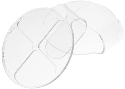 TOPPERFUN Makeup Mixing Palette Foundation Tray Acrylic Nail Art Plate 2pcs | Transparent acrylic surface, smooth handheld design, easy cosmetic mixing tool for foundation, nail polish and paint colours