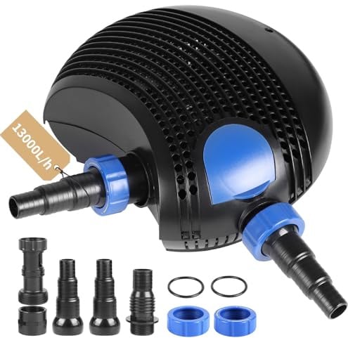 DBREAKS Teichpumpe für Außen Filterpumpe 180W 13000L/H, Bachlaufpumpe | Teichpumpe, Energieeffiziente Gartenpumpe, Gartenteichpumpe, Umwälzpumpe mit Kabellänge 10Meter für Koiteiche Bachlauf