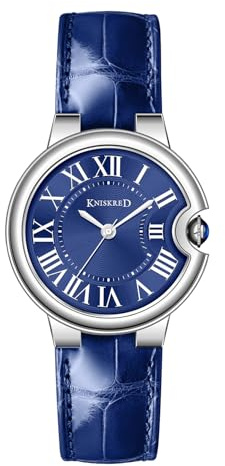 KNISKRED Montre Classique pour Femme avec Chiffres Romains Vintage et Bracelet en Acier Inoxydable Massif Montre Décontractée pour Dame